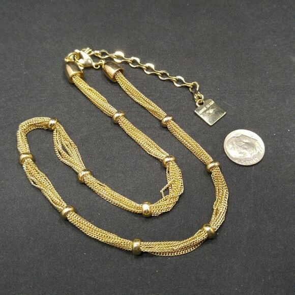 Anne Klein Multi Chain Gold Tone Beaded Necklace, 19 Inches - Picture 7 of 12
